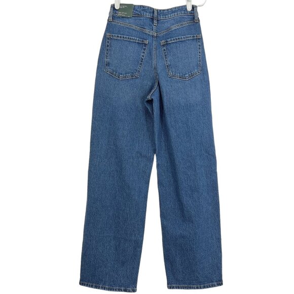 Wild Fable Womens Super High Rise Baggy Jeans Size 00/24 Distressed Stretch Blue - Picture 2 of 12